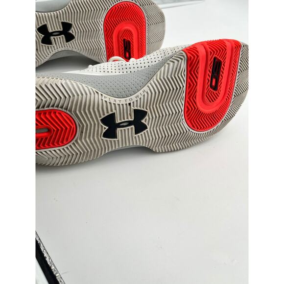 Under Armour Curry Basketball Shoes White Gray Red Signature Size 10.5 Men's - Picture 10 of 11